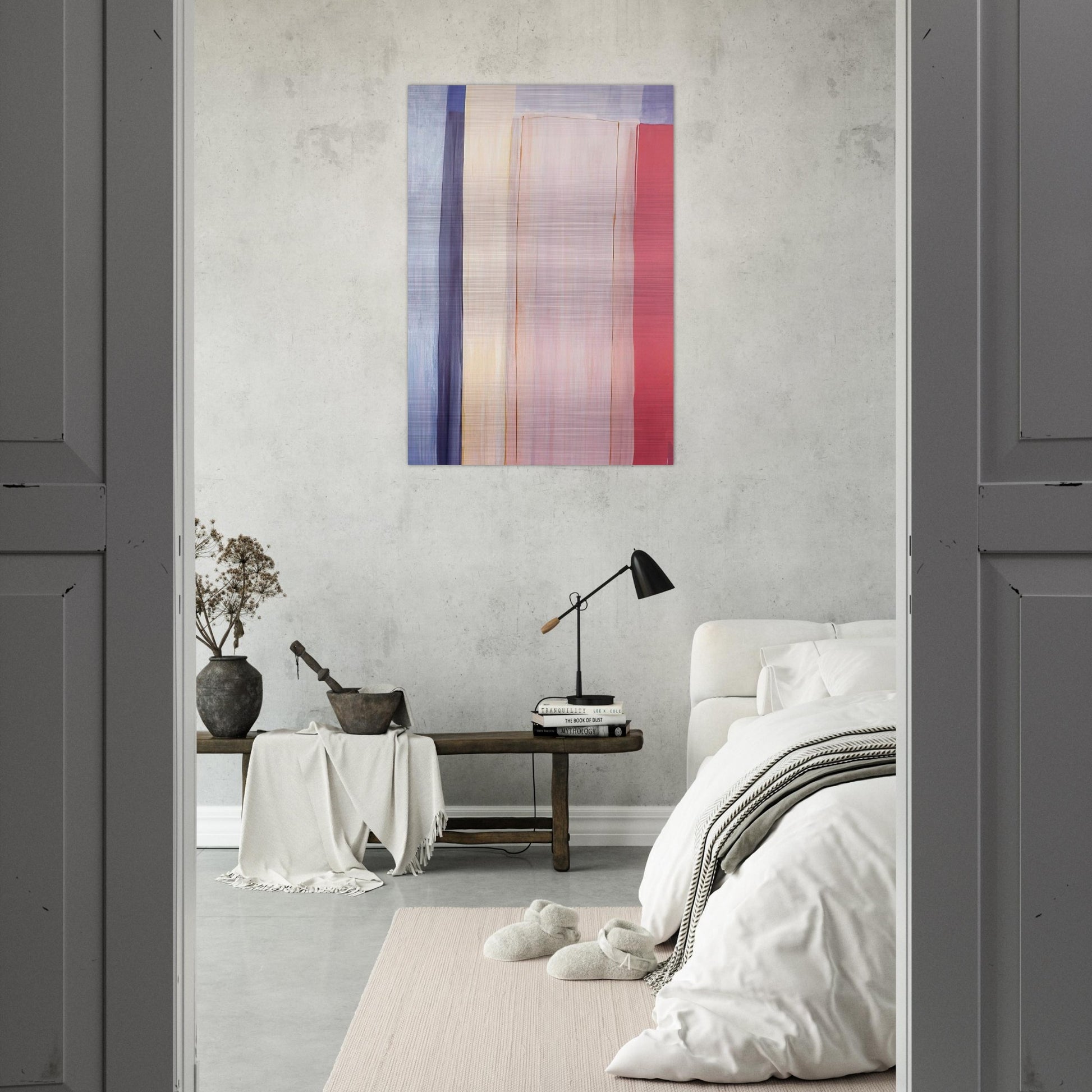 Trains and Oceans - 1973 - Ronnie Landfield Brushed Aluminum Print - 70x100 cm / 28x40 inches | Ronnie Landfield Aluminum Print | Ronnie Landfield Prints