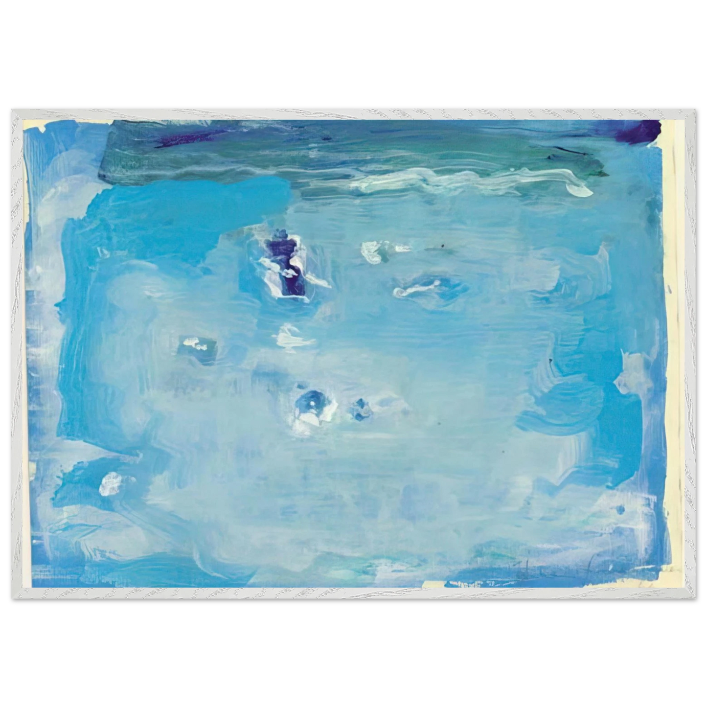 Helen Frankenthaler - Untitled - Color Field Painting, Lyrical Abstraction Wall art - 45x60 cm / 18x24 inches - Premium Wooden Framed Poster With Fine Art Paper-canvas - Black frame