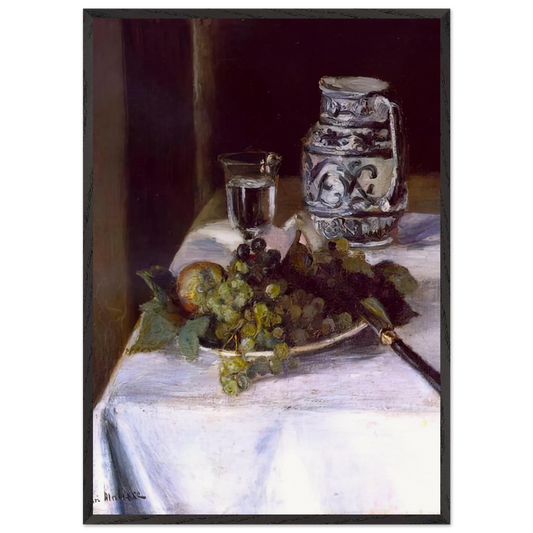 STILL LIFE WITH GRAPES 1896 - Henri Matisse 70x100 cm / 28x40 inches Framed Art Print – Black Wooden Frame