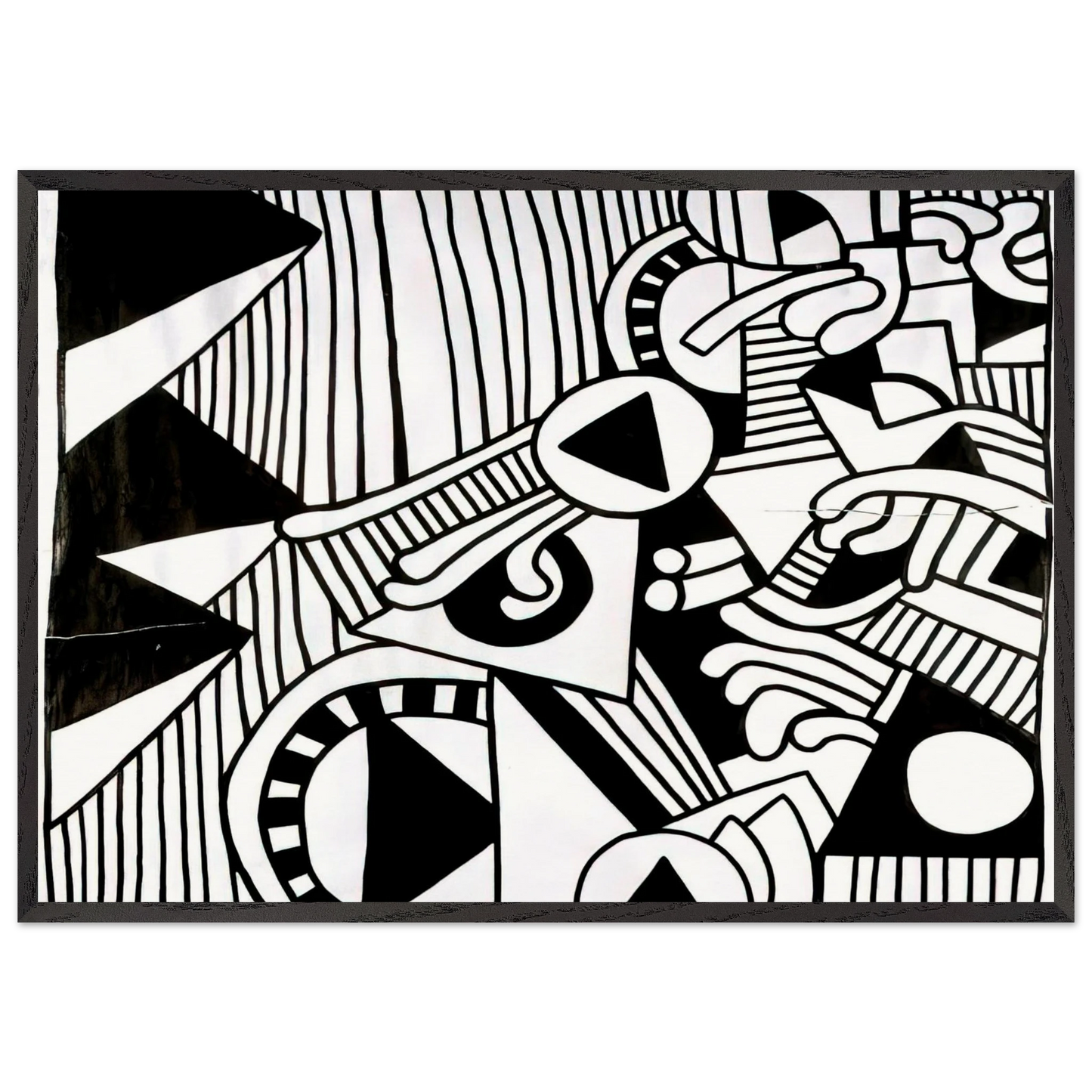 UNTITLED 1978 1 N1 - Keith Haring 70x100 cm / 28x40 inches Framed Art Print – Black Wooden Frame | Keith Haring Art For Sale