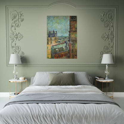 View of Paris from Vincent's Room in the Rue Lepic - Vincent van Gogh Brushed Aluminum Print - 70x100 cm / 28x40 inches | Vincent van Gogh Aluminum Print | Vincent van Gogh Prints