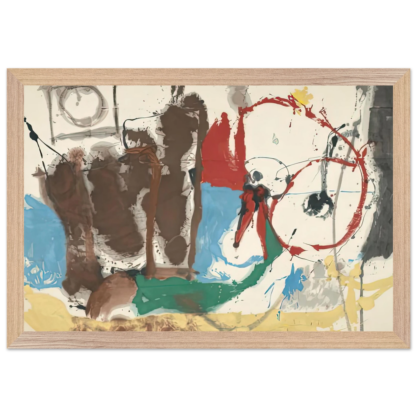 Helen Frankenthaler - Mother Goose Melody, 1959- Wall Art - 21x29.7 cm / 8x12" - Premium Wooden Framed Poster With Fine Art Paper-canvas - Black frame