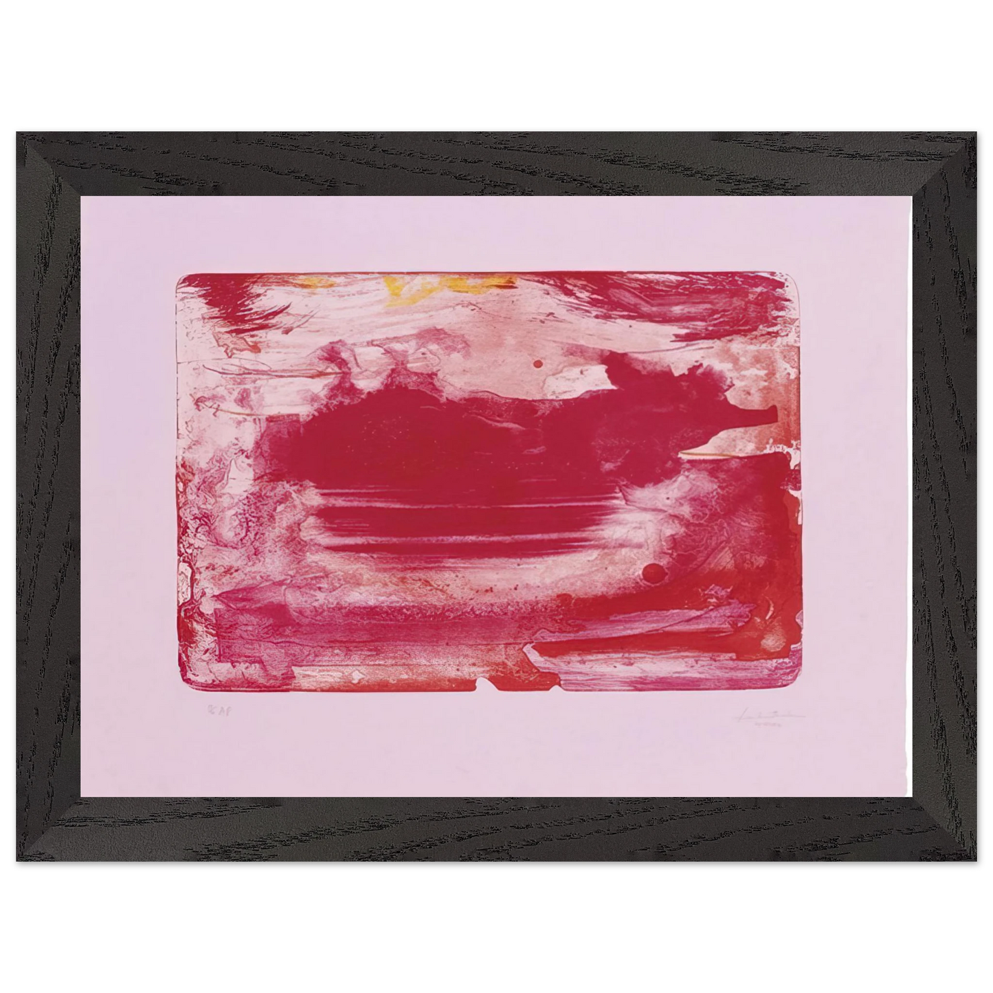 Helen Frankenthaler - The Red Sea - 1982 Wall art - 15x20 cm / 6x8 inches - Premium Wooden Framed Poster With Fine Art Paper-canvas - Wood frame
