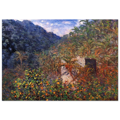 The Valley of Sasso, Blue Effect - claude monet Brushed Aluminum Print - 70x100 cm / 28x40 inches | claude monet Aluminum Print | claude monet Prints