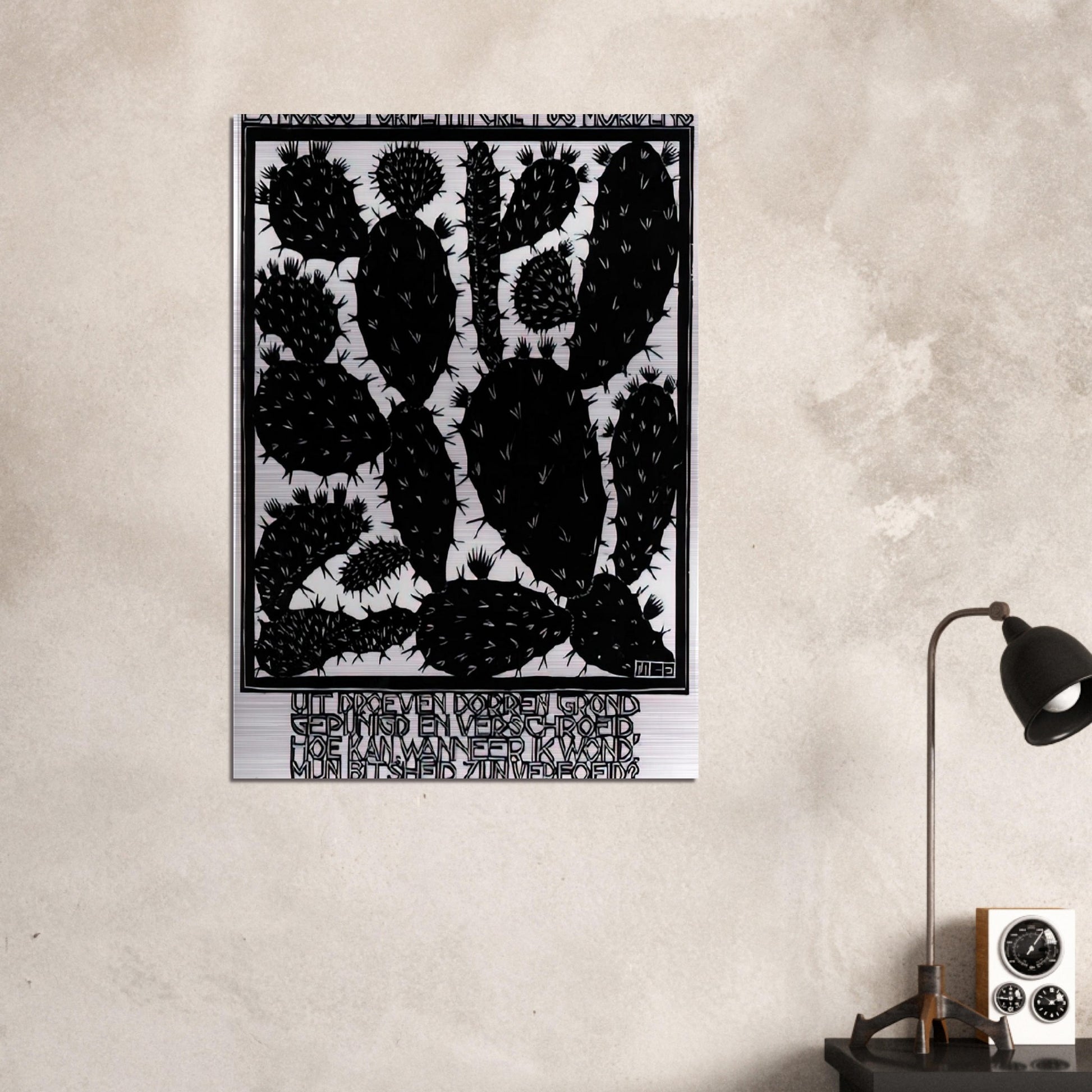 EMBLEMATA CACTUS - MC Escher Brushed Aluminum Print - 70x100 cm / 28x40 inches | MC Escher Aluminum Print | MC Escher Prints