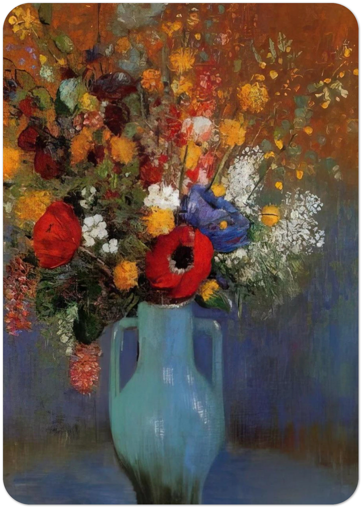BOUQUET OF WILD FLOWERS 1 By Odilon Redon Pack of 10 Post Cards | Odilon Redon Post Cards | A6 (10.5 x 14.8 cm) - 4.1 x 5.8 inches