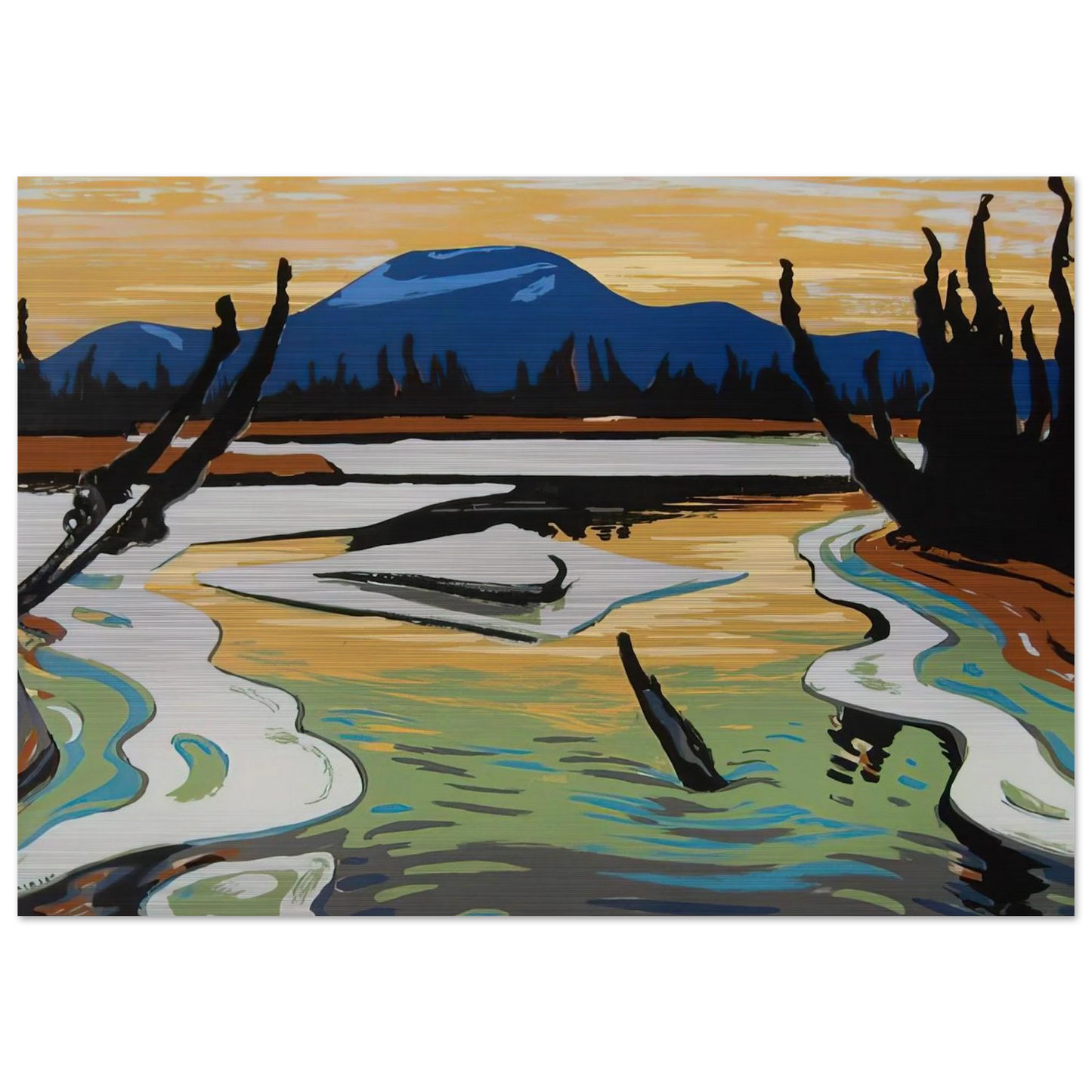 Smart River Alaska - 1945 - A.Y. Jackson Brushed Aluminum Print - 70x100 cm / 28x40 inches | A.Y. Jackson Aluminum Print | A.Y. Jackson Prints