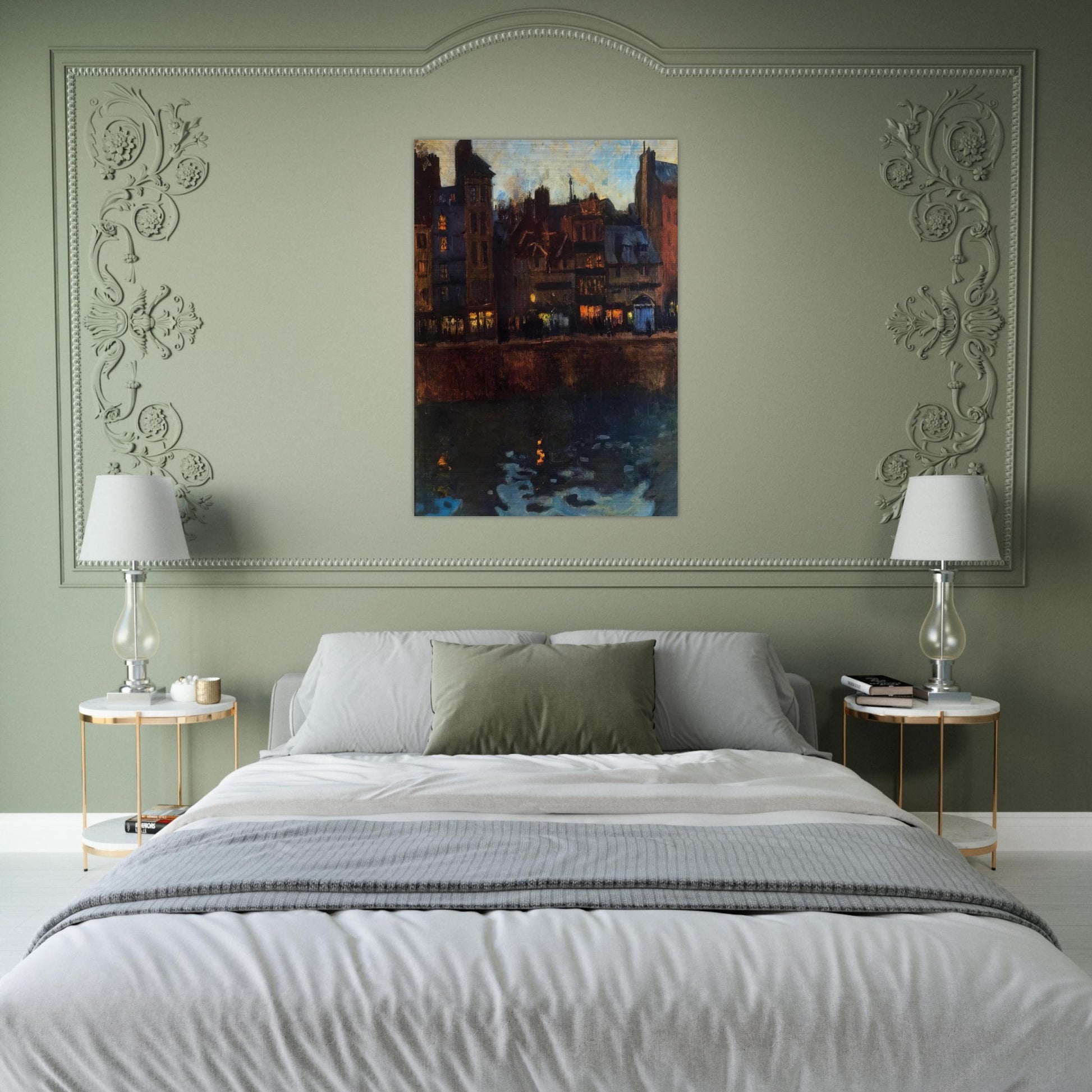 PIER OF LE HAVRE IN THE EVENING 1901 - Raoul Dufy Brushed Aluminum Print - 70x100 cm / 28x40 inches | Raoul Dufy Aluminum Print | Raoul Dufy Prints