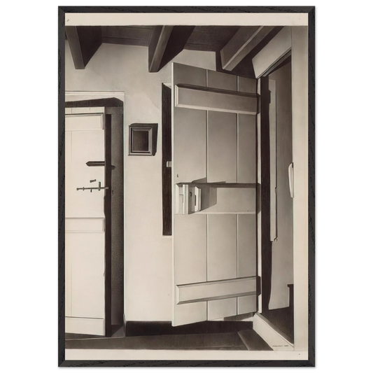 The Open Door - 1932 - Charles Sheeler 70x100 cm / 28x40 inches Framed Art Print – Black Wooden Frame