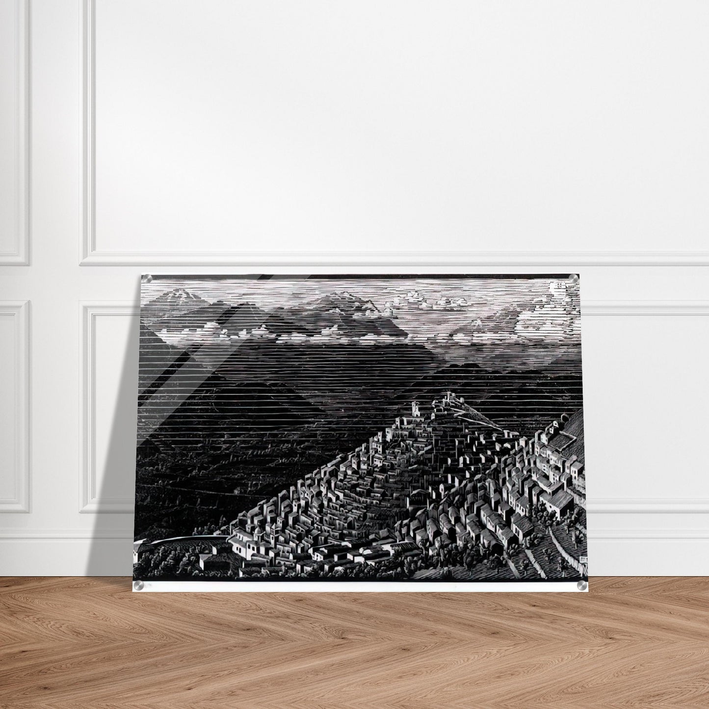 MORANO CALABRIA - MC Escher Acrylic Print - 70x100 cm / 28x40″ inches | Maurits Cornelis Escher Prints