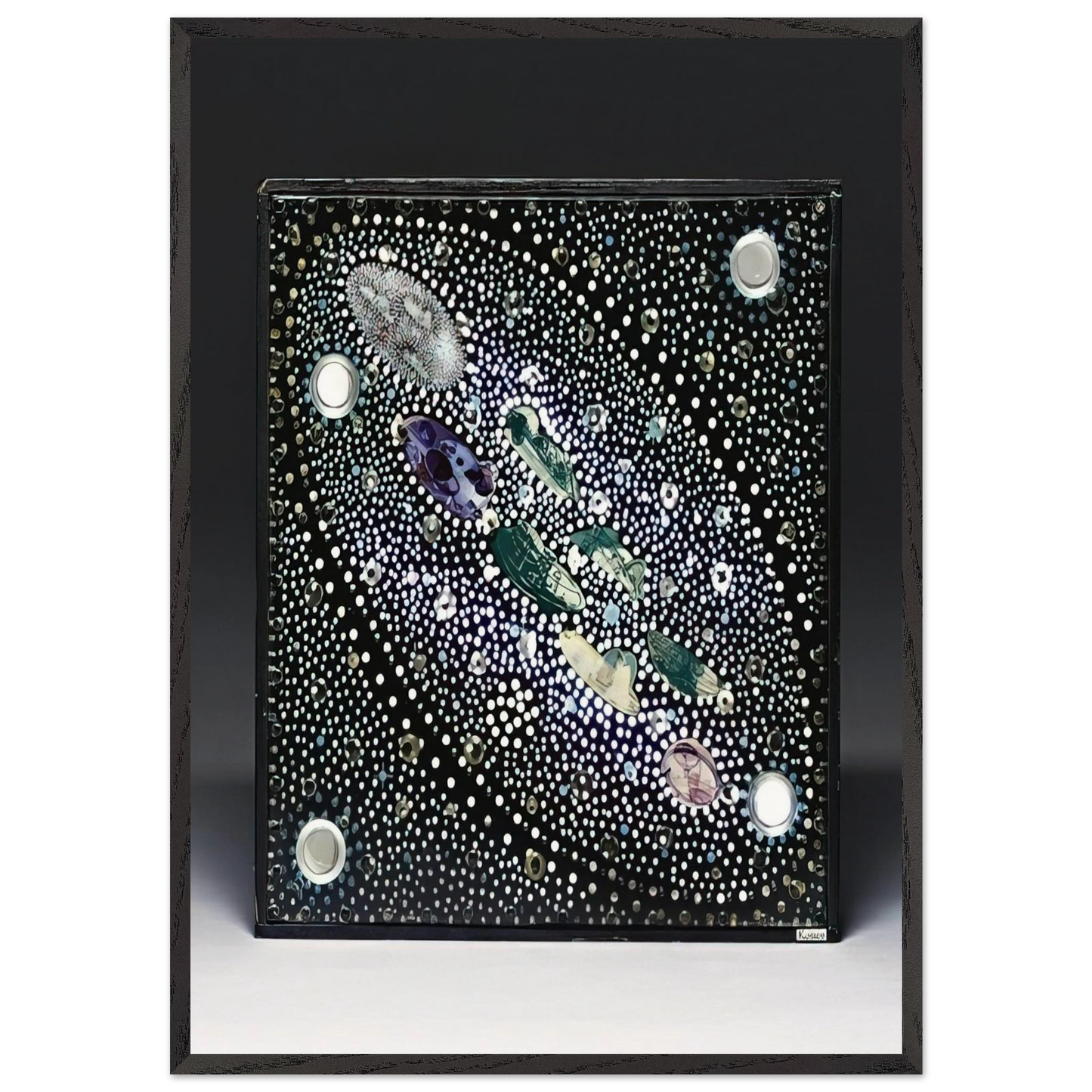 Constelacion y Habitat Hidroespacial - 1980 - Gyula Kosice 70x100 cm / 28x40 inches Framed Art Print – Black Wooden Frame