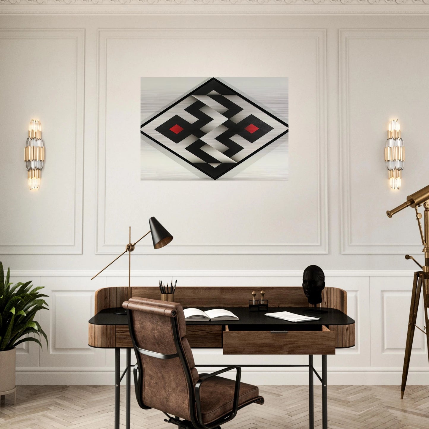 Ibawabi - 1975 - Omar Rayo Brushed Aluminum Print - 70x100 cm / 28x40 inches | Omar Rayo Aluminum Print | Omar Rayo Prints