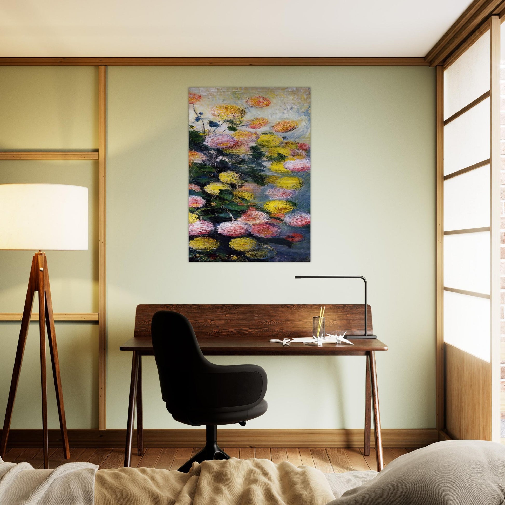Dahlias 2 - claude monet Brushed Aluminum Print - 70x100 cm / 28x40 inches | claude monet Aluminum Print | claude monet Prints