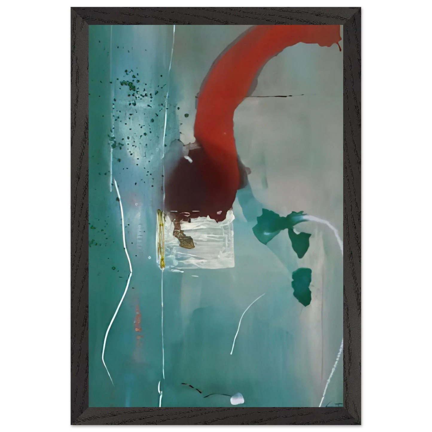 Helen Frankenthaler - Square One - 1985 Wall art - 50x70 cm / 20x28 Inches - Premium Wooden Framed Poster With Fine Art Paper - White frame