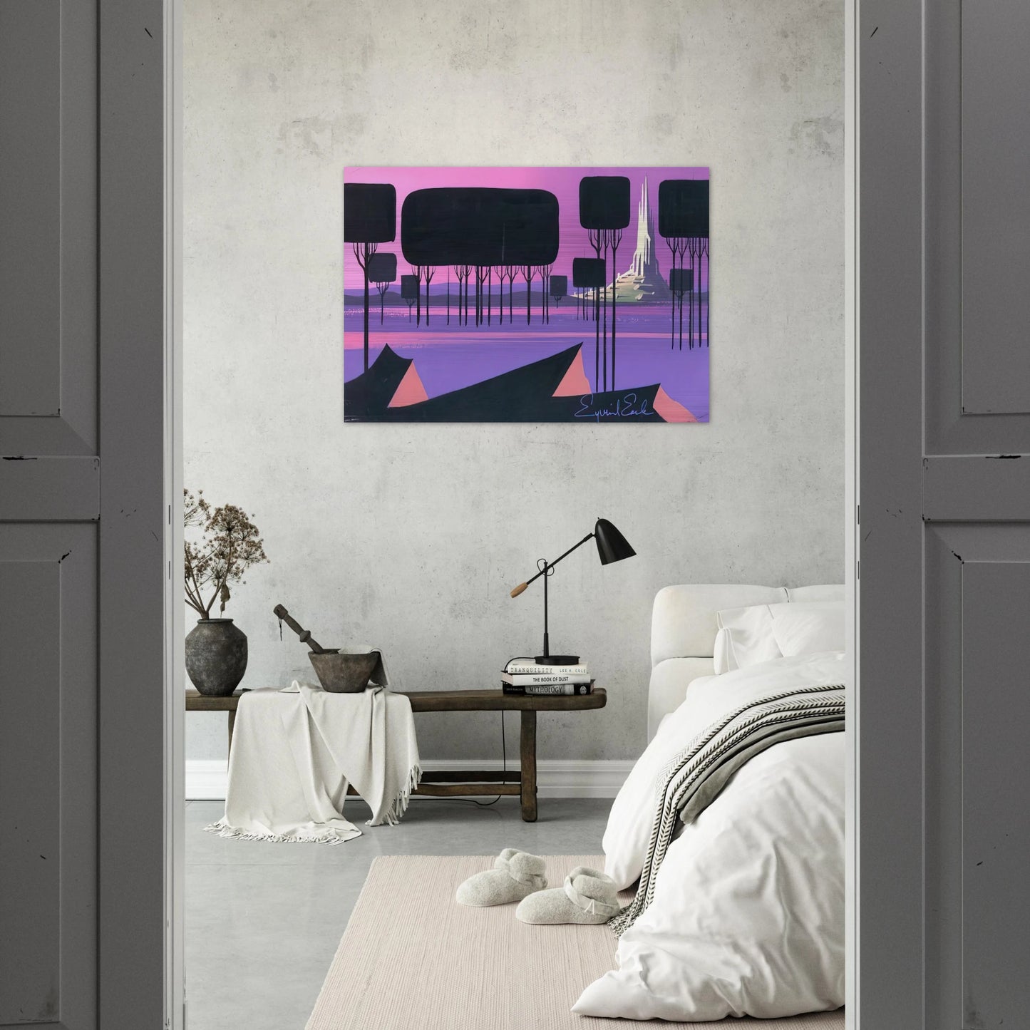 Sleeping Beauty - Eyvind Earle Brushed Aluminum Print - 70x100 cm / 28x40 inches | Eyvind Earle Aluminum Print | Eyvind Earle Prints
