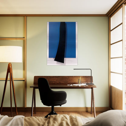 Black over Blue - Ellsworth Kelly Brushed Aluminum Print - 70x100 cm / 28x40 inches | Ellsworth Kelly Aluminum Print | Ellsworth Kelly Prints