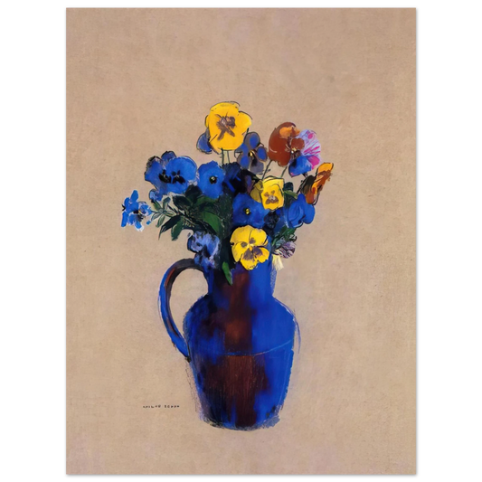 Odilon Redon - VASE OF FLOWERS PANSIES  75x100 cm / 30x40inches Fine Art Poster