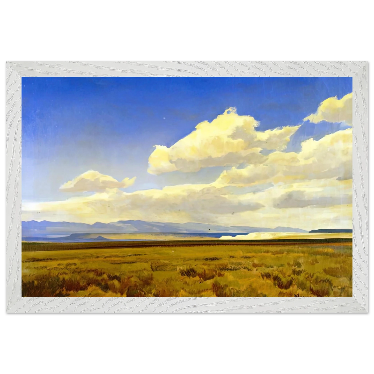 Maynard Dixon - WIND OF WYOMING 1936 Wall art - A3 (29.7 x 42  cm) - Premium Wooden Framed Poster With Fine Art Paper-canvas - White frame