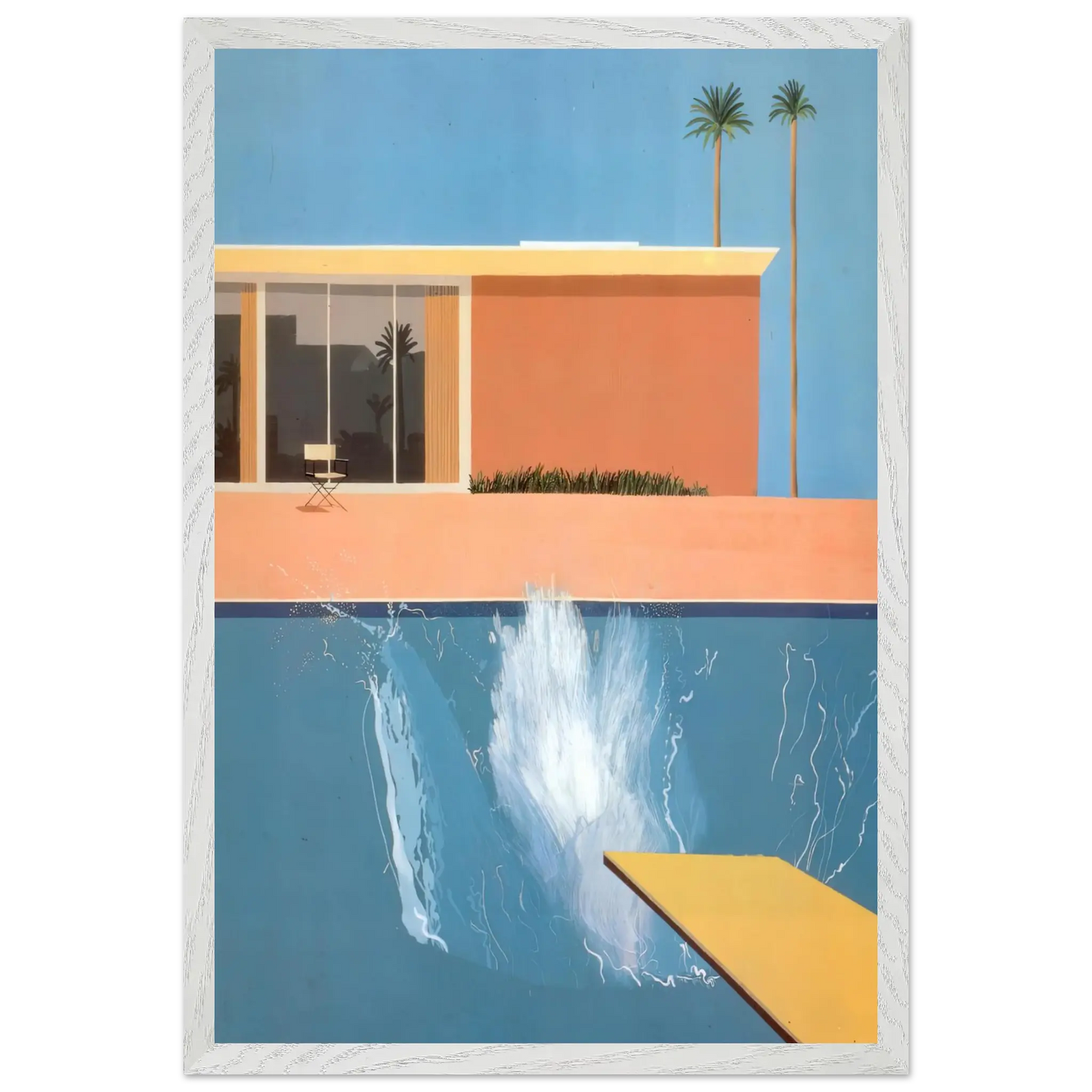 David Hockney - David Hockney Wall art - 28x43  cm / XL (11x17 Inches) - Premium Wooden Framed Poster With Fine Art Paper - Black frame