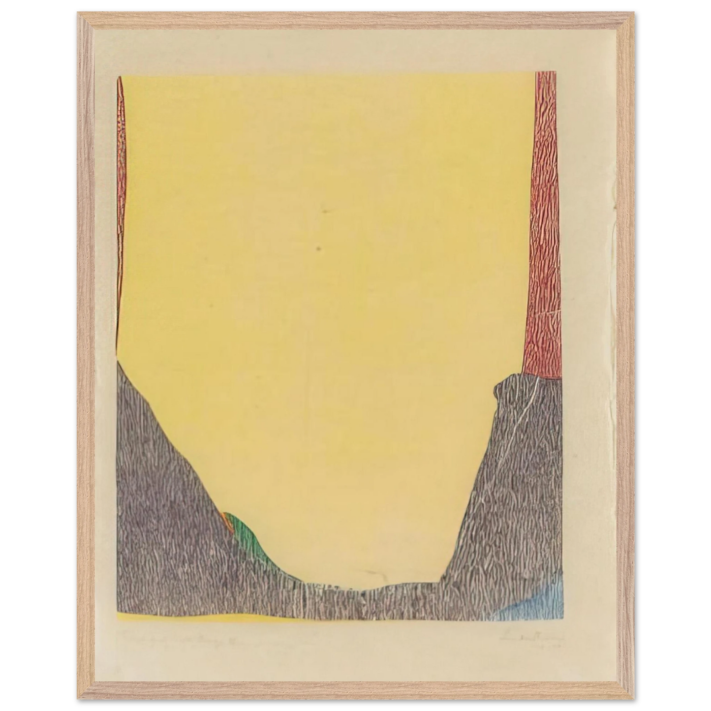 Helen Frankenthaler - East and Beyond - 1973 Wall art - A2 (42 x 59.4  cm) - Premium Wooden Framed Poster With Fine Art Paper-canvas - Black frame
