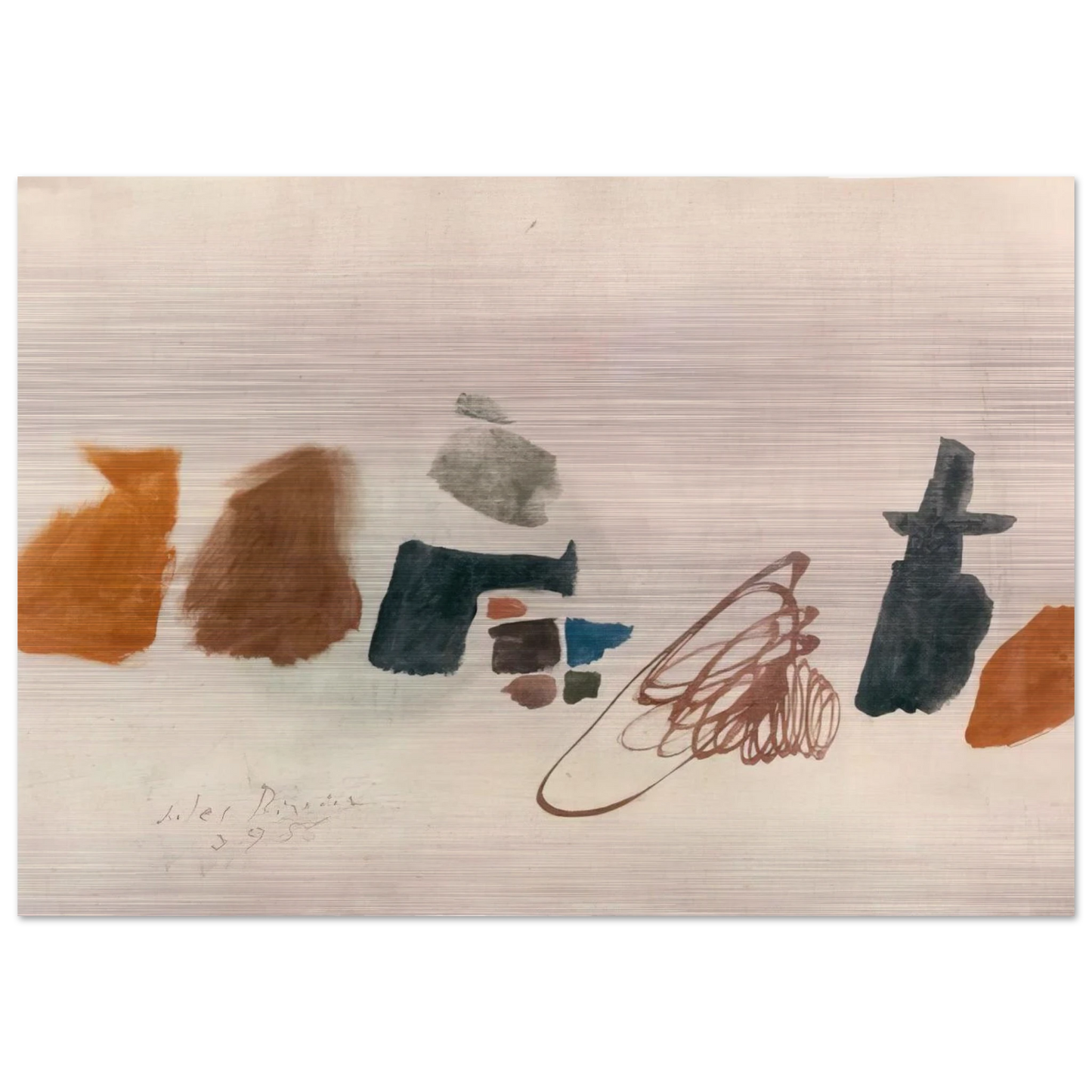 3.9.56 II - 1956 - Julius Bissier Brushed Aluminum Print - 70x100 cm / 28x40 inches | Julius Bissier Aluminum Print | Julius Bissier Prints