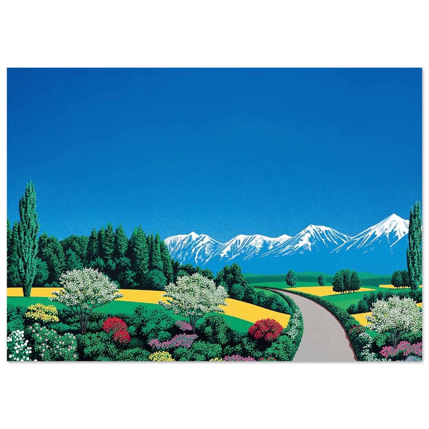 Hiroshi Nagai - Elv Alps Wall Art - 30x40 cm / 12x16 inches - Fine Art Poster - -