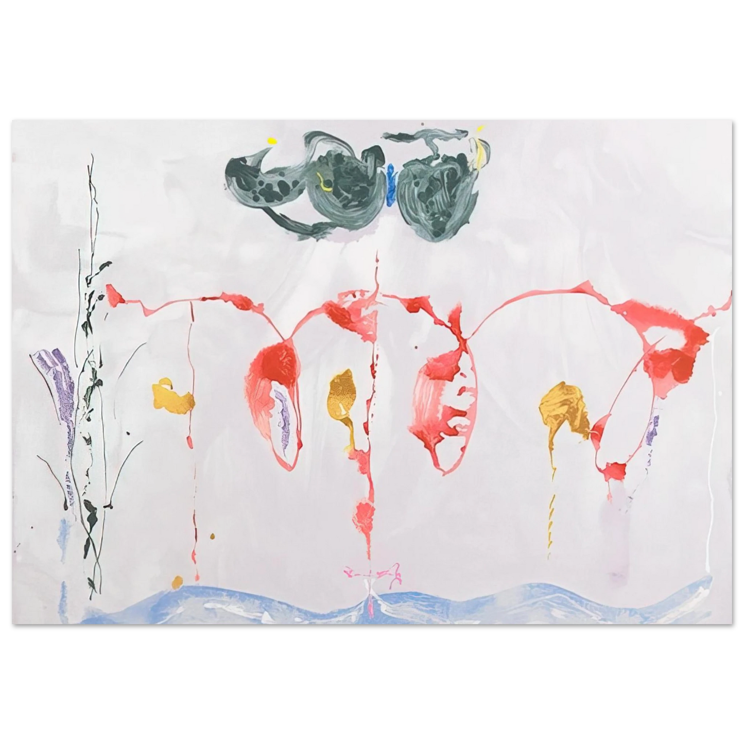 Helen Frankenthaler - Aerie - 2009 Wall art - A1 (59.4 x 84.1  cm) - Premium Wooden Framed Poster With Fine Art Paper-canvas - Wood frame