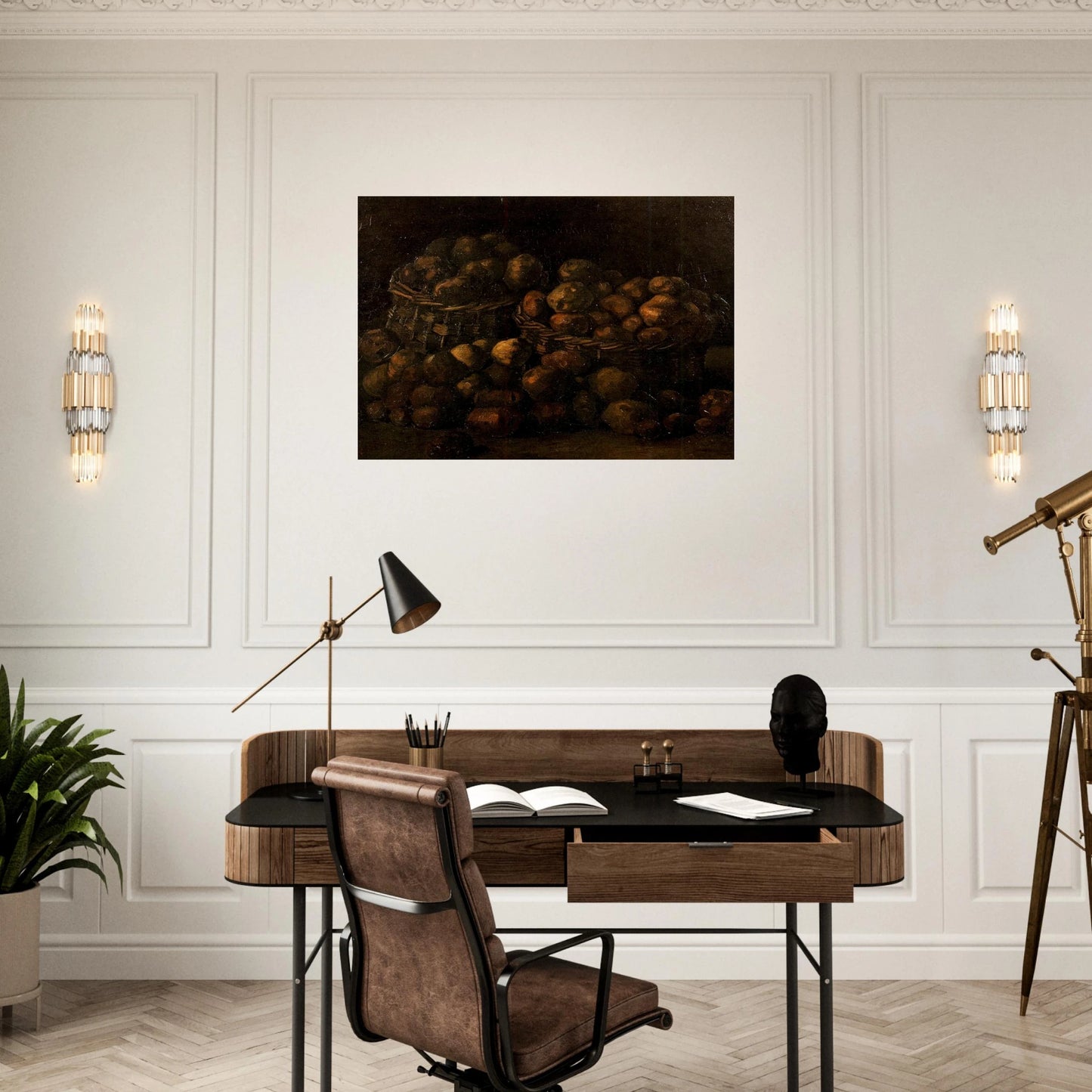 Baskets of Potatoes - Vincent van Gogh Brushed Aluminum Print - 70x100 cm / 28x40 inches | Vincent van Gogh Aluminum Print | Vincent van Gogh Prints