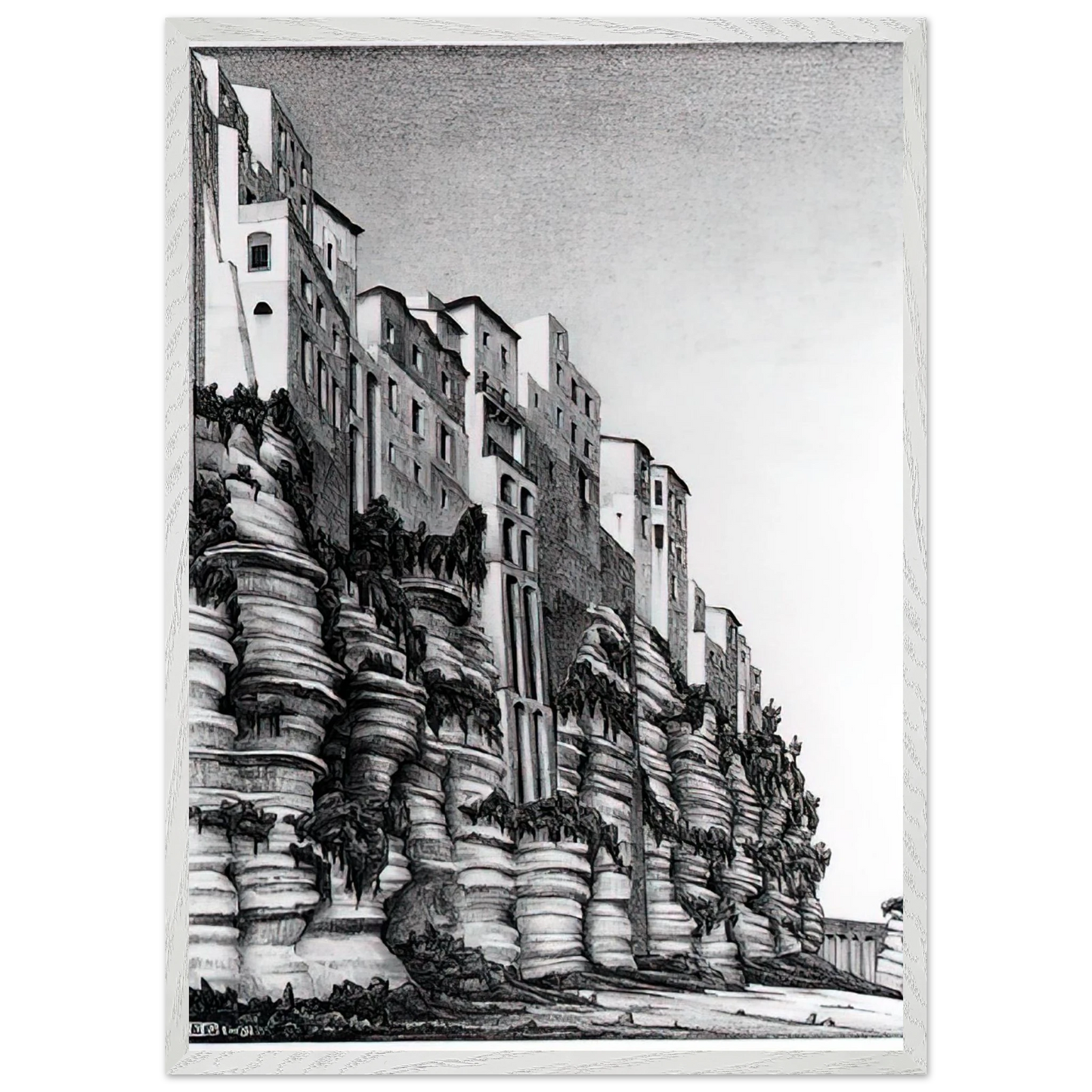 MC Escher - TROPEA CALABRIA Wall art - 20x25 cm / 8x10 inches - Fine Art Poster-canvas - -