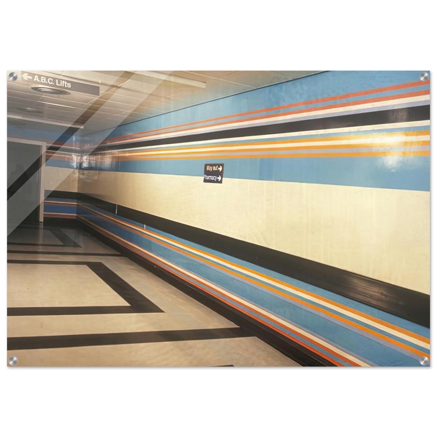 ROYAL LIVERPOOL HOSPITAL INSTALLATION 1983 - Bridget Riley Acrylic Print - 70x100 cm / 28x40″ inches | Bridget Riley Wall Art | Bridget Riley Prints