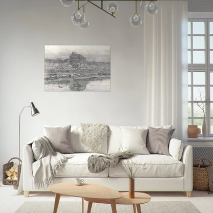 Landscape with the Oise - Vincent van Gogh Brushed Aluminum Print - 70x100 cm / 28x40 inches | Vincent van Gogh Aluminum Print | Vincent van Gogh Prints