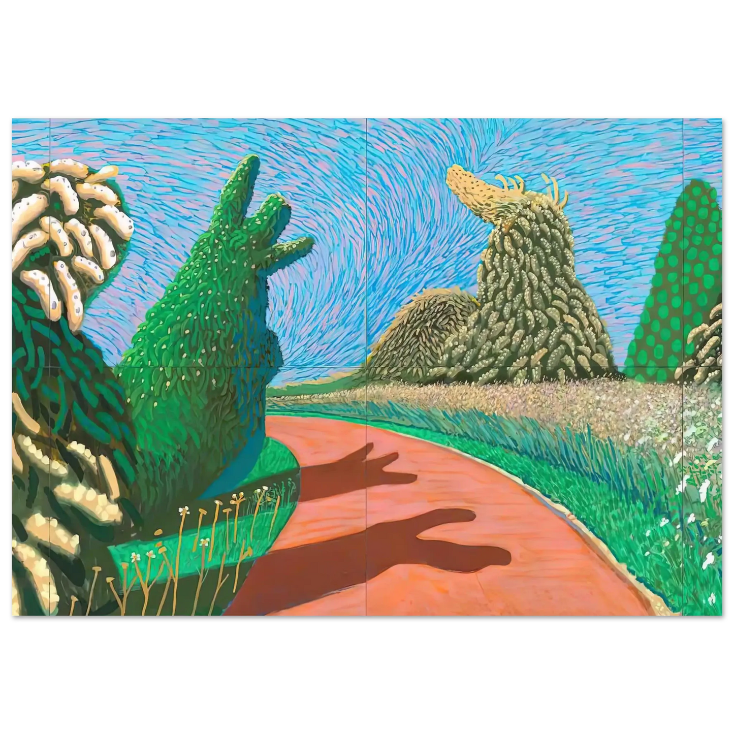 David Hockney - David Hockney Wall art - 40x40 cm / 16x16 Inches - Premium Wooden Framed Poster With Fine Art Paper - Wood frame
