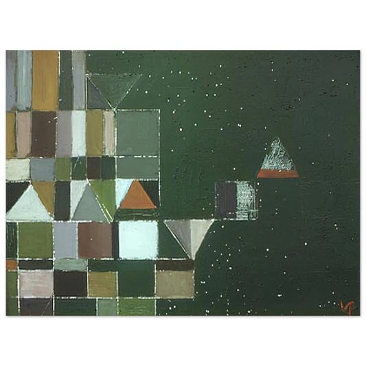 Victor Pasmore - Square Motif Green  Lilac - 1948  75x100 cm / 30x40inches Fine Art Poster