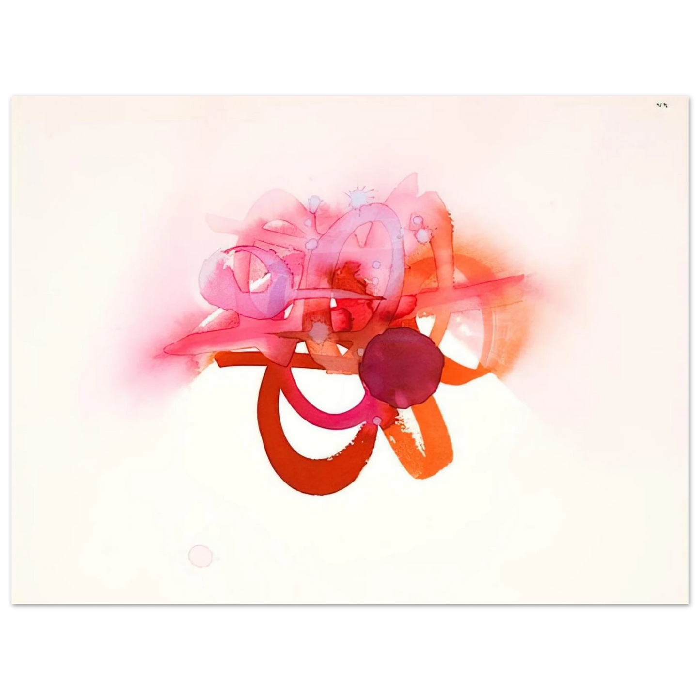 Luis Feito - UNTITLED RED ORANGE AND PINK  75x100 cm / 30x40inches Fine Art Poster
