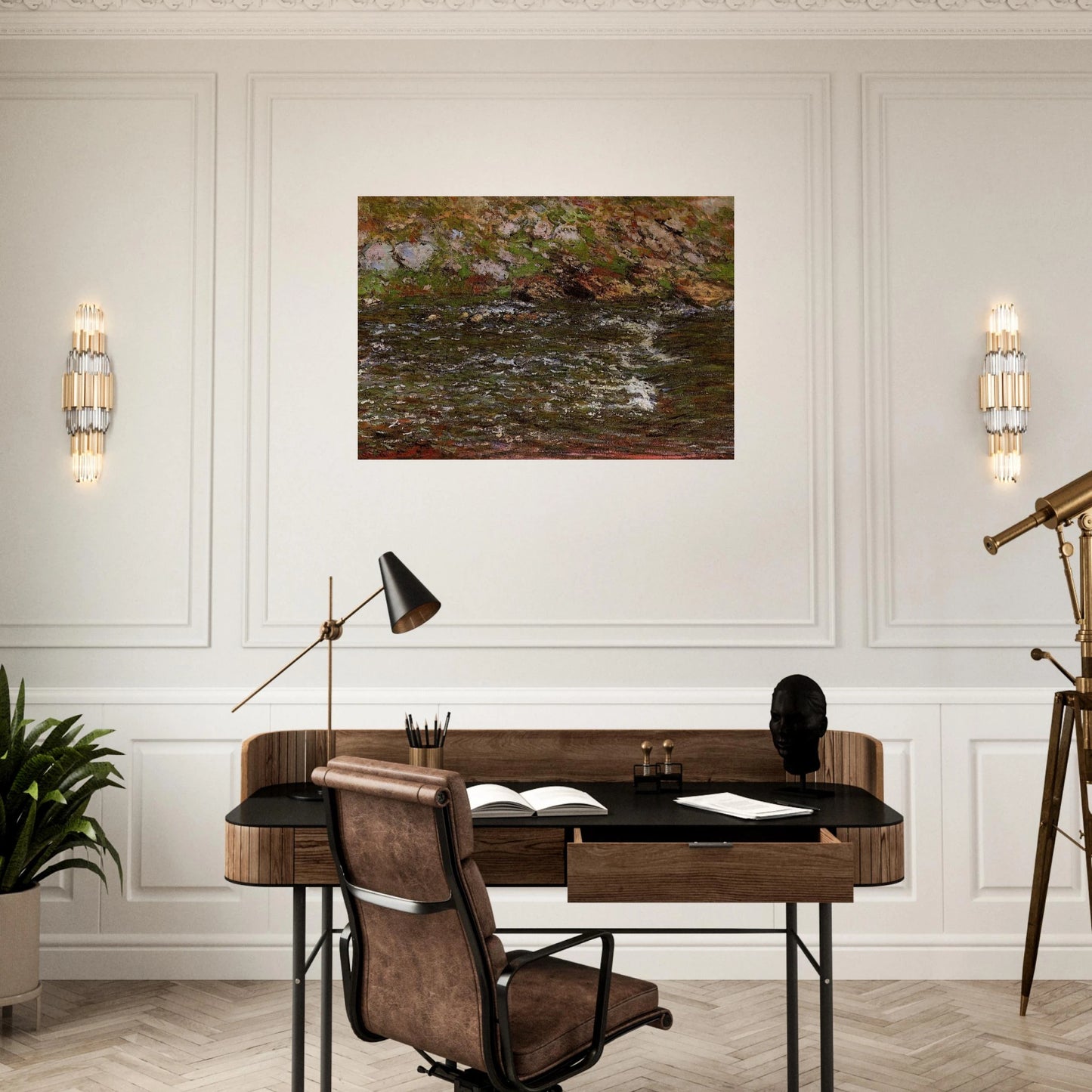 Torrent of the Petite Creuse at Fresselines - claude monet Brushed Aluminum Print - 70x100 cm / 28x40 inches | claude monet Aluminum Print | claude monet Prints
