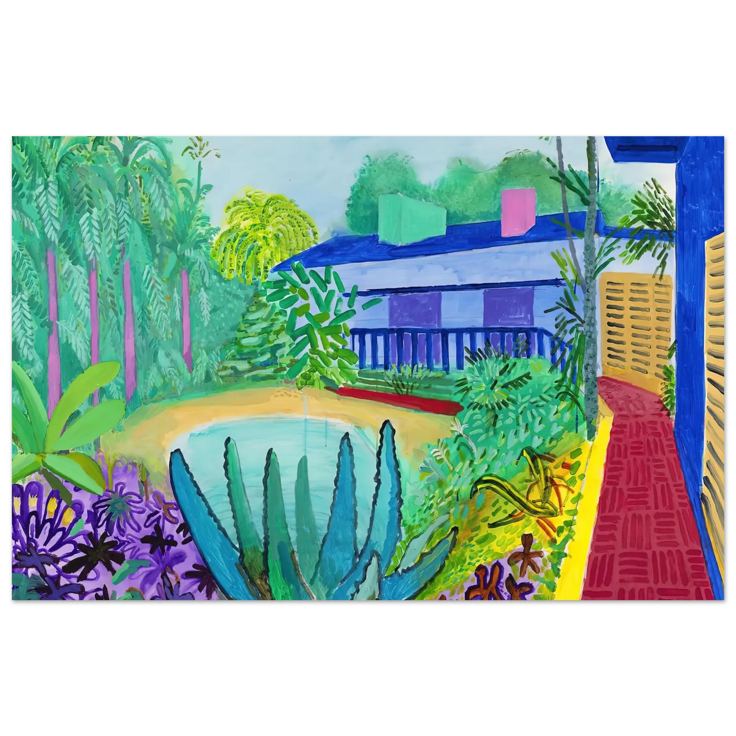 David Hockney - David Hockney Wall art - A3 (29.7 x 42  cm) - Premium Wooden Framed Poster With Fine Art Paper - Black frame