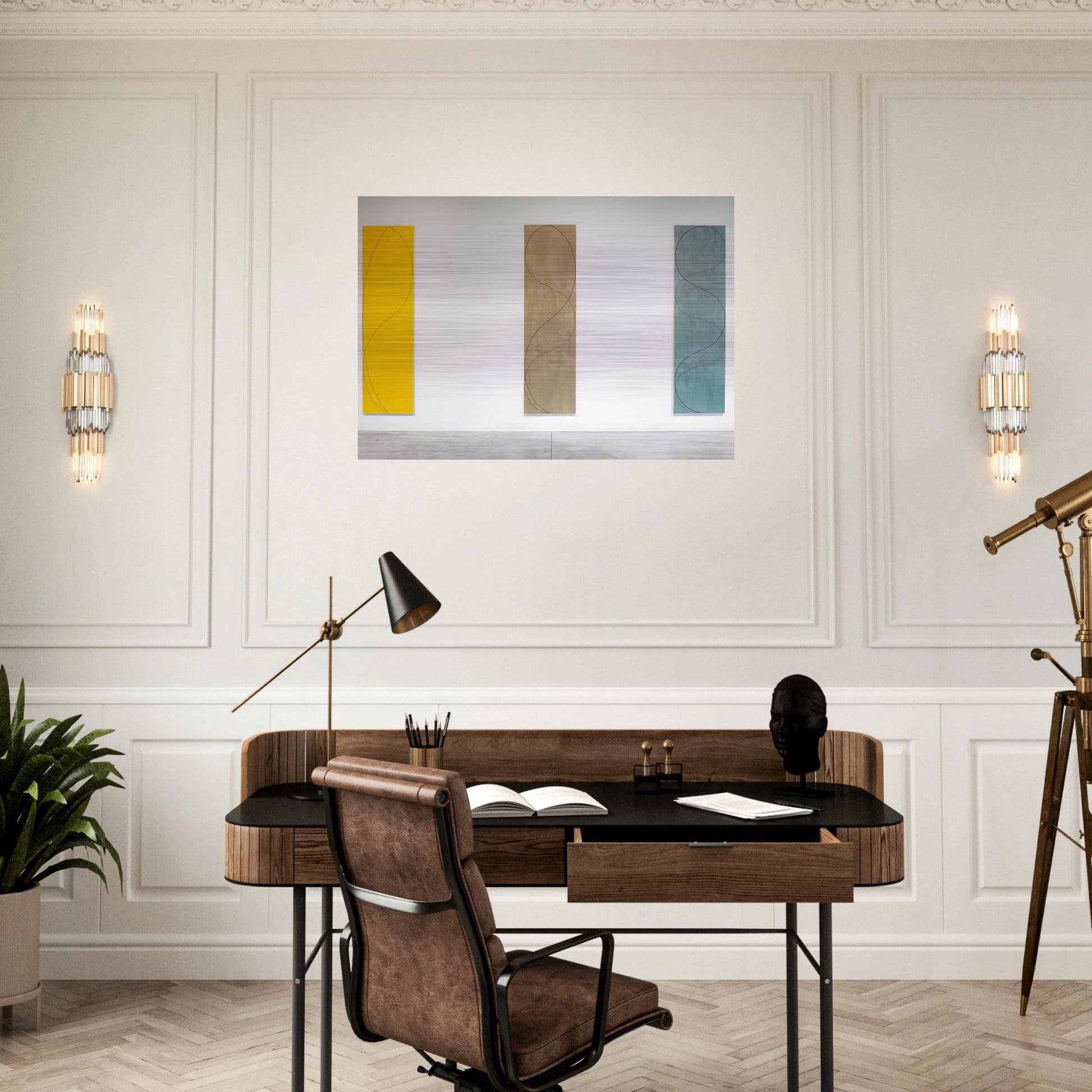 COLUMN PAINTINGS 2004 - Robert Mangold Brushed Aluminum Print - 70x100 cm / 28x40 inches | Robert Mangold Aluminum Print | Robert Mangold Prints