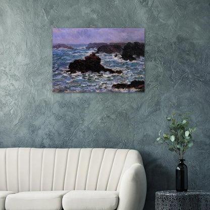 Belle-Ile, Rain Effect - claude monet Brushed Aluminum Print - 70x100 cm / 28x40 inches | claude monet Aluminum Print | claude monet Prints