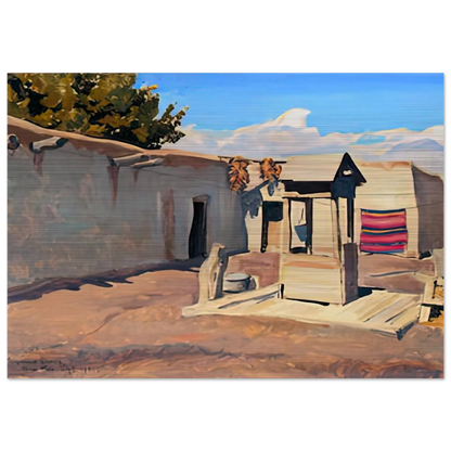 OLD PATIO 1931 - Maynard Dixon Brushed Aluminum Print - 70x100 cm / 28x40 inches | Maynard Dixon Aluminum Print | Maynard Dixon Prints