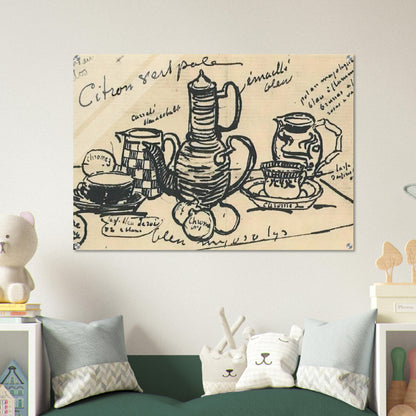 Still Life with Coffee Pot - Vincent van Gogh Acrylic Print - 70x100 cm / 28x40″ inches