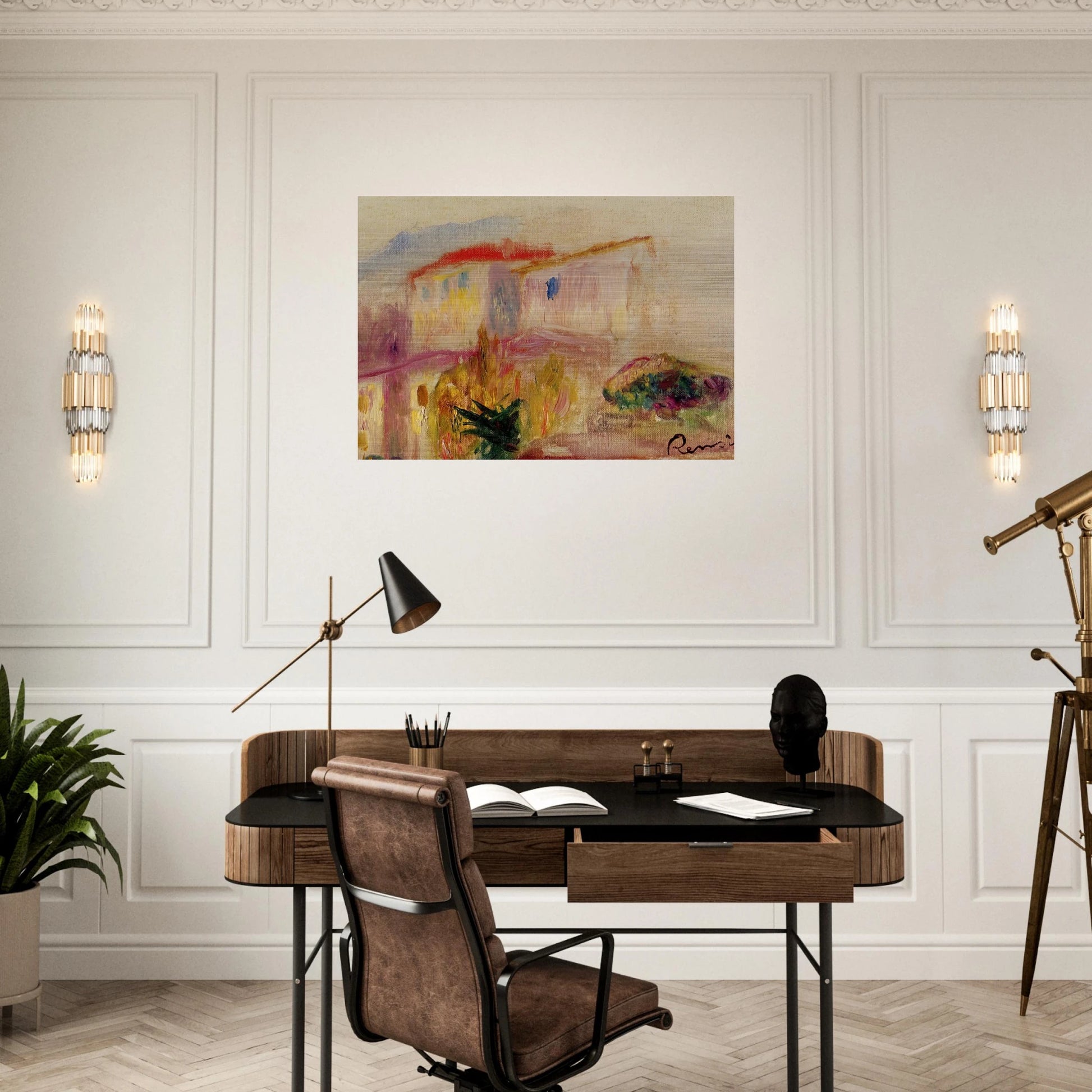 Le Poste at Cagnes study - Pierre-Auguste Renoir Brushed Aluminum Print - 70x100 cm / 28x40 inches | Pierre-Auguste Renoir Aluminum Print | Pierre-Auguste Renoir Prints