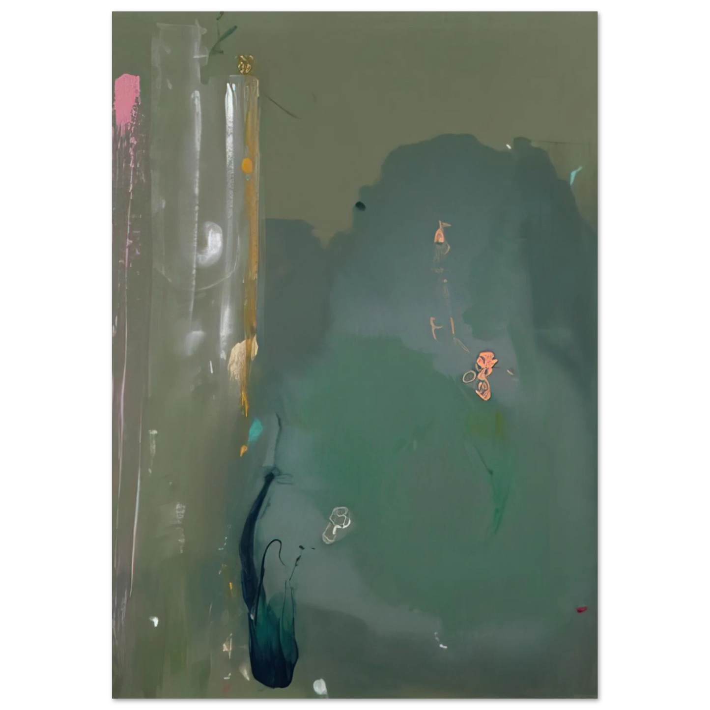 Helen Frankenthaler - CÃƒÆ’Ã‚Â´te d Argent - 1980 Wall art - 20x25 cm / 8x10 inches - Premium Wooden Framed Poster With Fine Art Paper-canvas - White frame