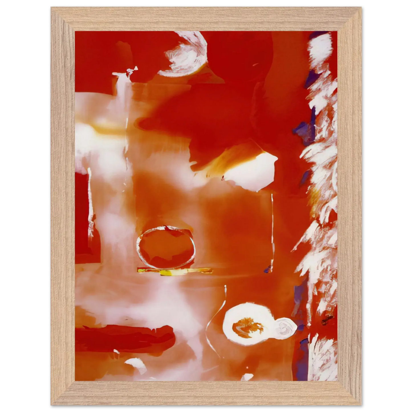 Helen Frankenthaler - Seeing the Moon on a Hot Summer Day - 1987 Wall art - A1 (59.4 x 84.1  cm) - Premium Wooden Framed Poster With Fine Art Paper - White frame