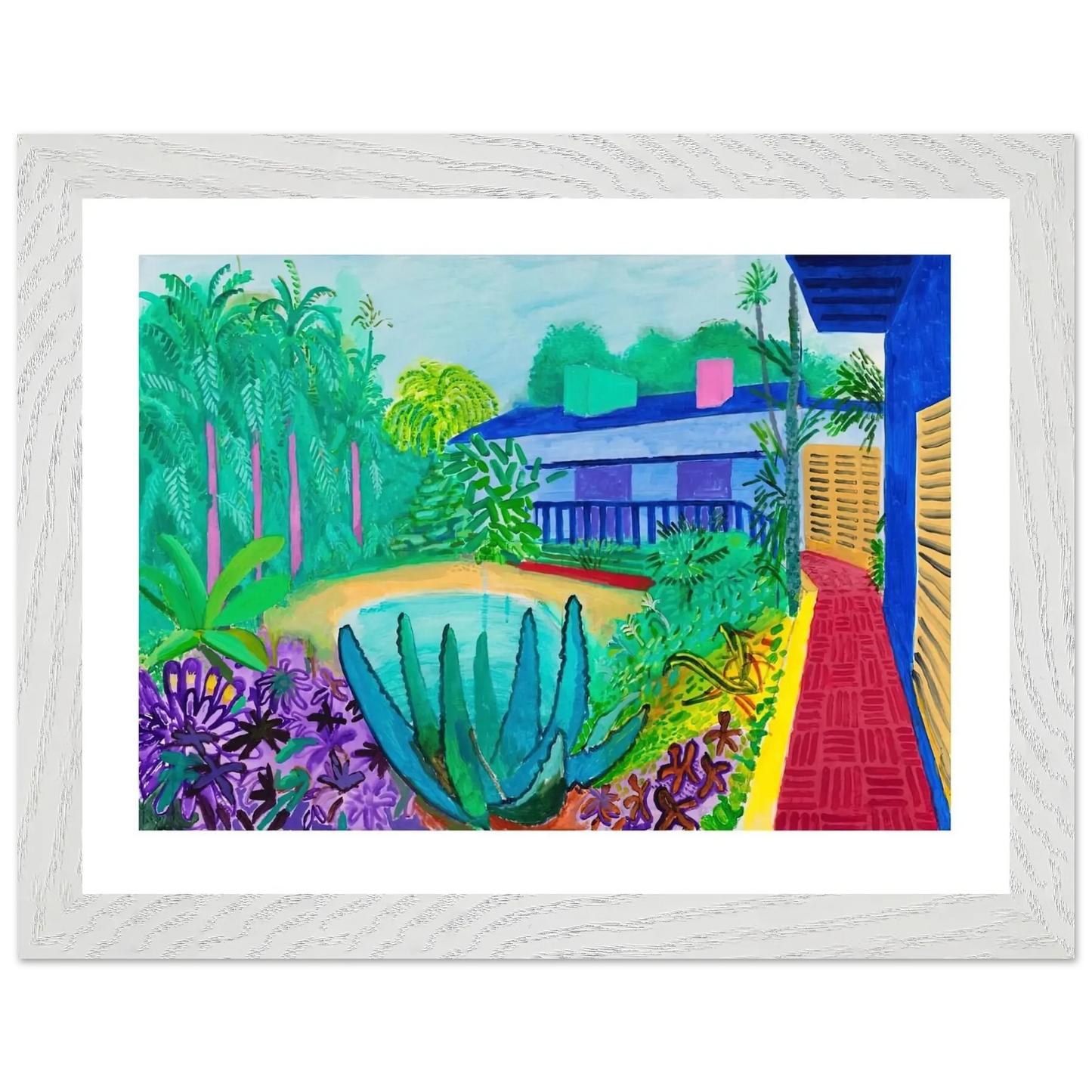 David Hockney - David Hockney Wall art - 20x25 cm / 8x10 Inches - Premium Wooden Framed Poster With Fine Art Paper - Wood frame