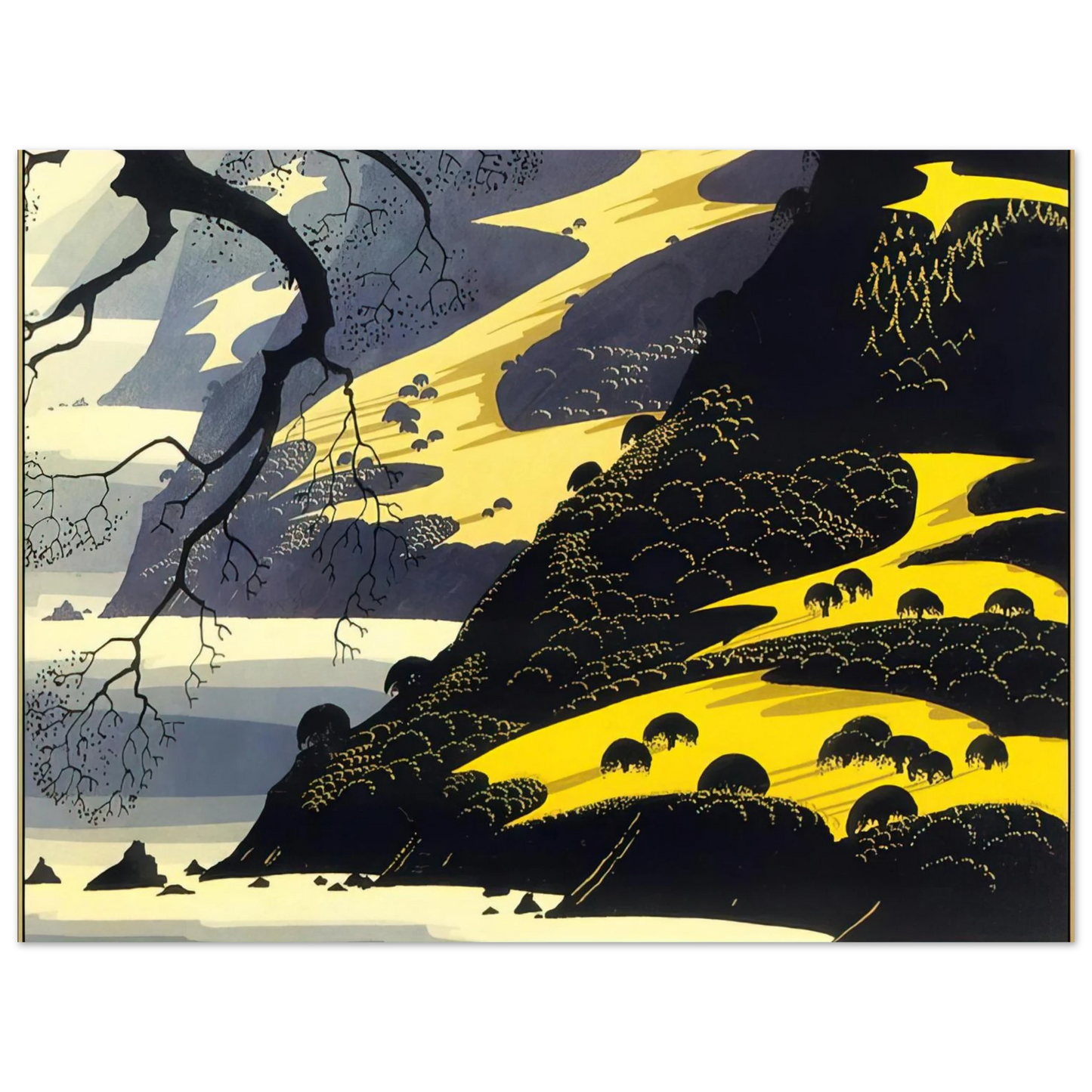 Eyvind Earle - Coastal Fog  75x100 cm / 30x40inches Fine Art Poster