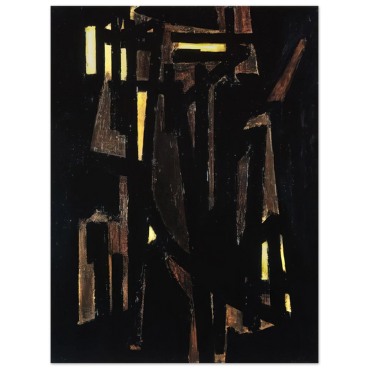 Pierre Soulages - Peinture 146 x 114 cm, 1950 - 1950  75x100 cm / 30x40inches Fine Art Poster