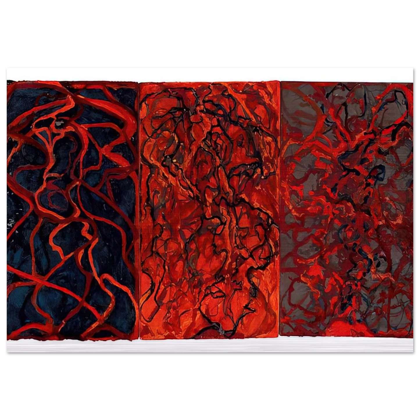 Nevisian Triptych - 2008 - Brice Marden Brushed Aluminum Print - 70x100 cm / 28x40 inches | Brice Marden Aluminum Print | Brice Marden Prints