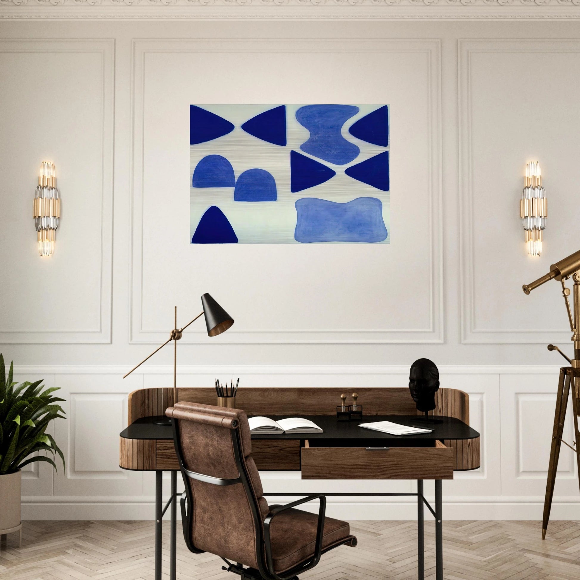 Berlin Blues 4 - 1965 - William Scott Brushed Aluminum Print - 70x100 cm / 28x40 inches | William Scott Aluminum Print | William Scott Prints