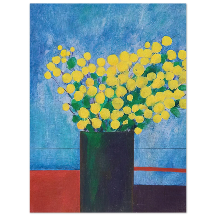 Aldemir Martins - Vase With Flowers - 1968  75x100 cm / 30x40inches Fine Art Poster