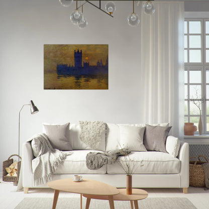 Houses of Parliament, Sunset 02 - claude monet Brushed Aluminum Print - 70x100 cm / 28x40 inches | claude monet Aluminum Print | claude monet Prints